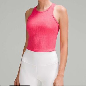 Ebb to Street Cropped Racerback Tank in Lip Gloss